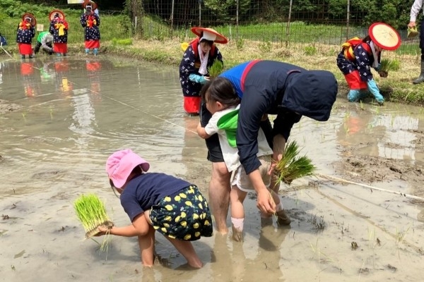  走井地区田植えボランティア     
